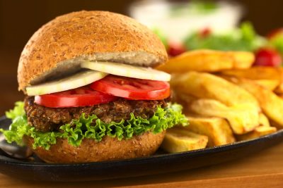 Vegetarian-Burger-and-Chips
